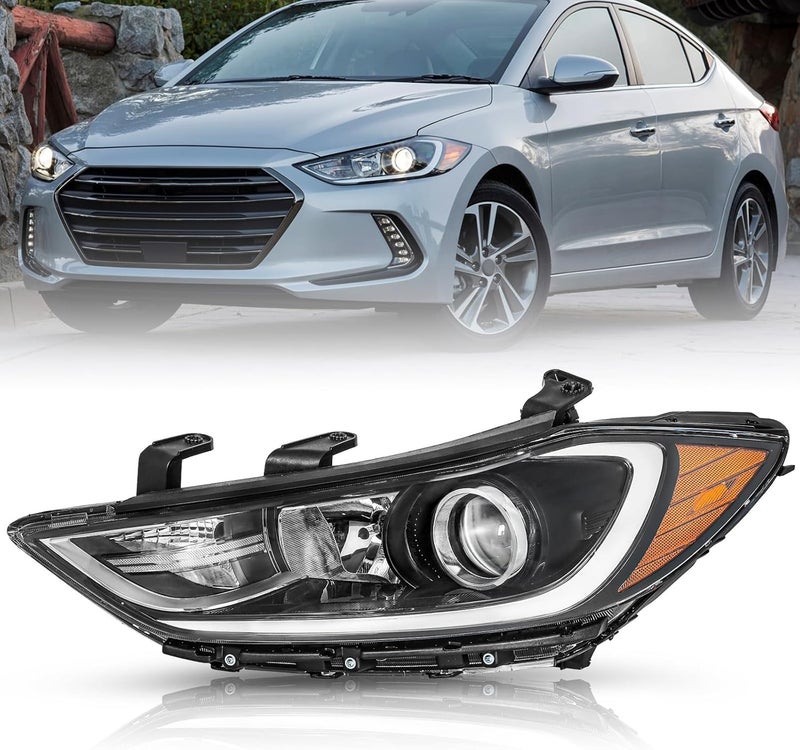 TUSDAR Headlight Assembly for 2017-2018 Hyundai Elantra - Driver Side, Without DRL - Image 1