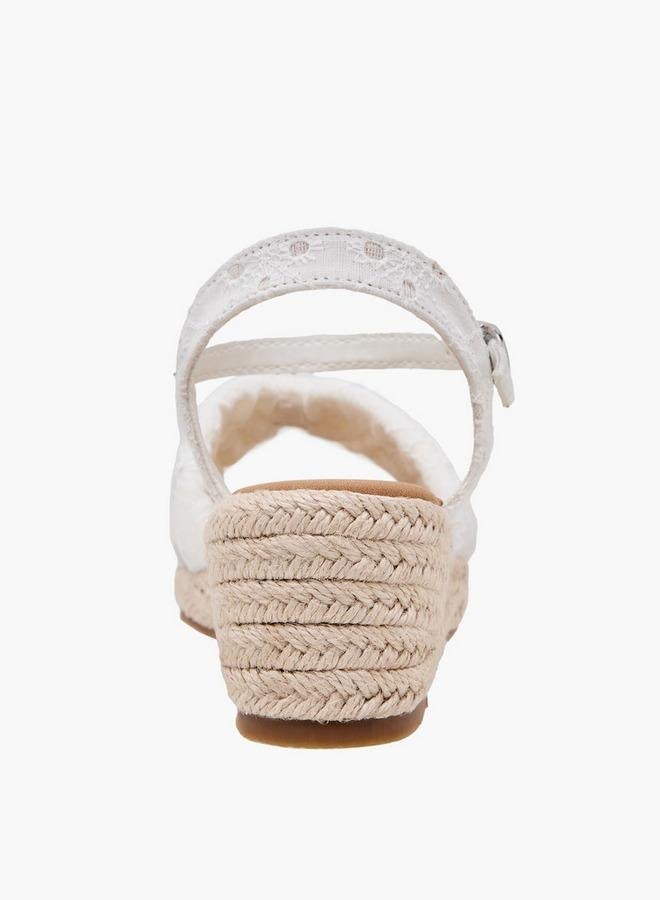 Peppermint Girls Embroidered Wedge Heel Sandals - Image 5