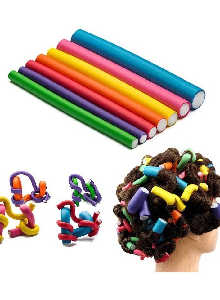 مجموعة بكرات مرنة لتصفيف الشعر من Qhome مكونة من 10 قطع ، وقضبان لولبية ملتوية ، وعصي تجعيد الشعر من المطاط الناعم ، وأدوات تصفيف الشعر لتصفيف الشعر بنفسك لصالون الشعر - Image 1