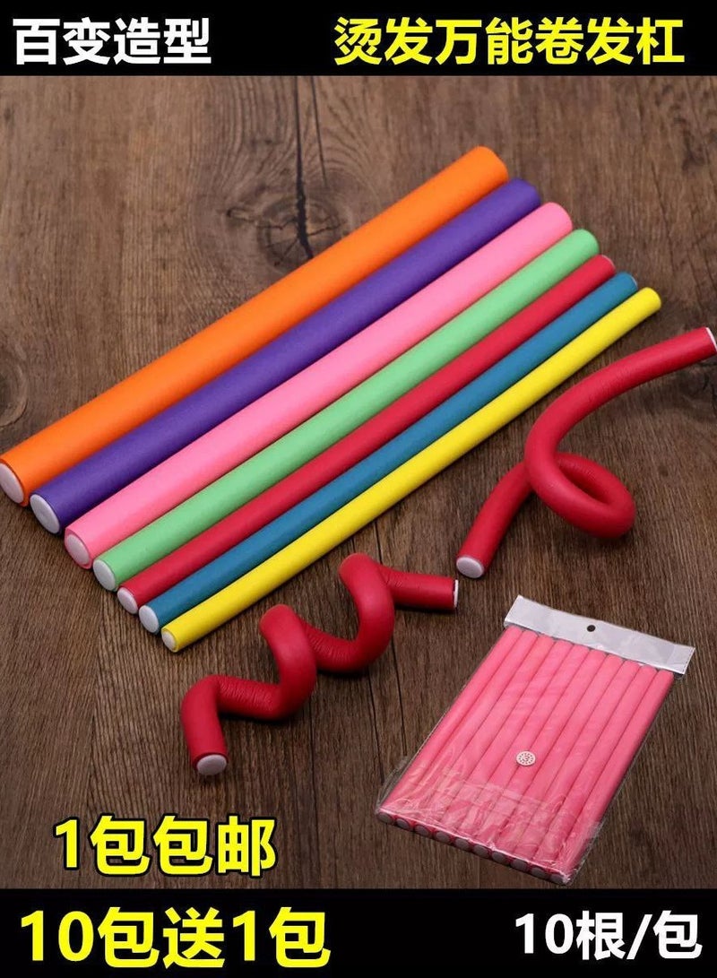 مجموعة بكرات مرنة لتصفيف الشعر من Qhome مكونة من 10 قطع ، وقضبان لولبية ملتوية ، وعصي تجعيد الشعر من المطاط الناعم ، وأدوات تصفيف الشعر لتصفيف الشعر بنفسك لصالون الشعر - Image 3