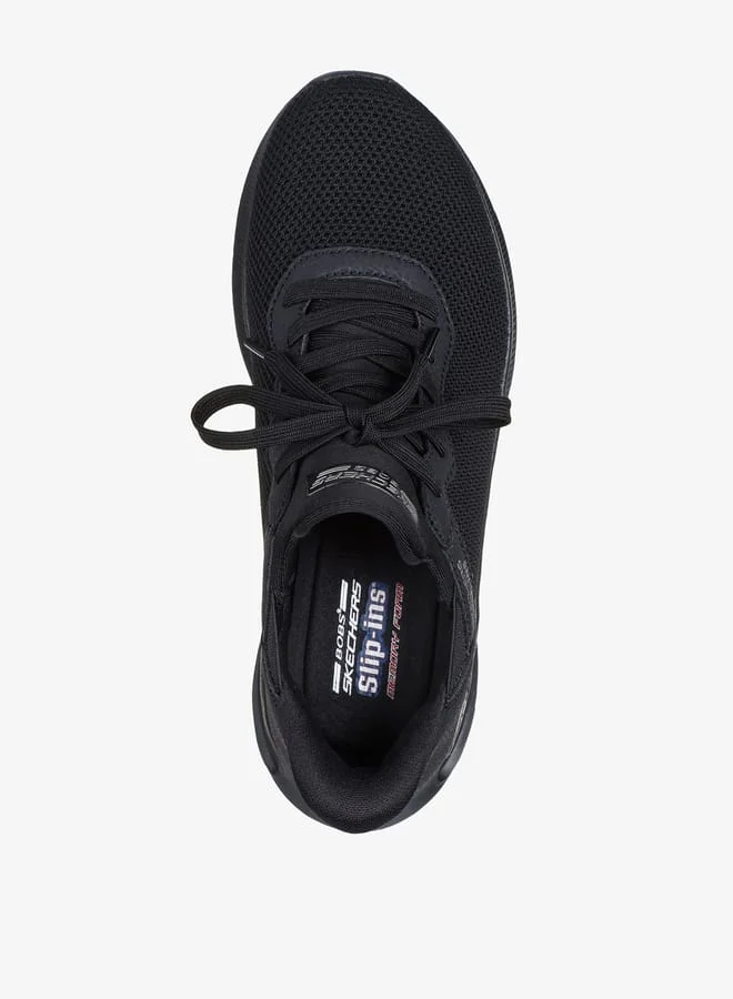 سكيتشرز Women's Textured Sports Shoes with Lace-Up Closure - 2035