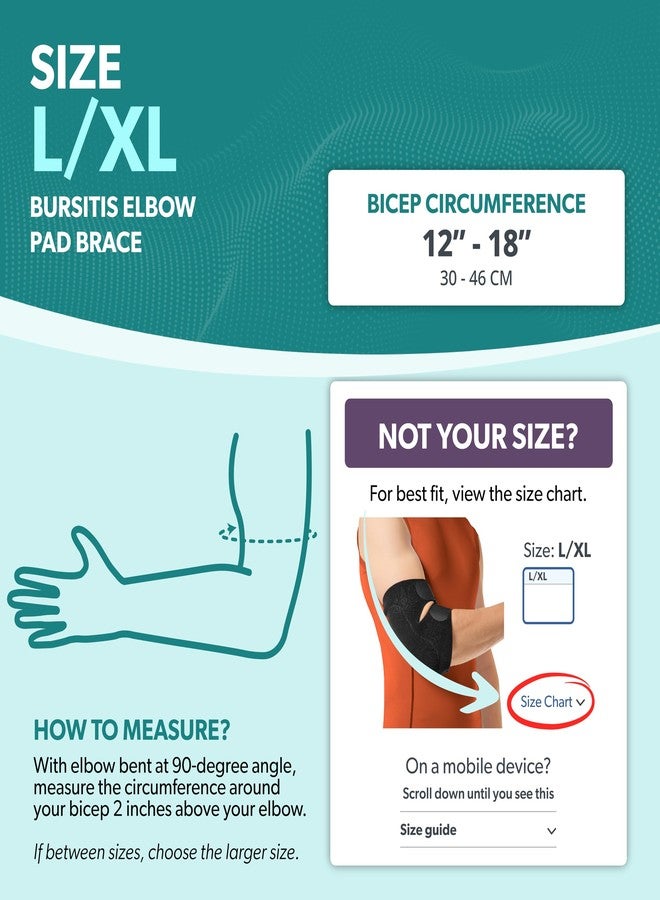 BraceAbility Bursitis Elbow Pad Brace | Compression Arm Sleeve Wrap with Padded Soft Support Cushion for Olecranon Joint Pain, Bursa Protection, Arthritis & Tendonitis Relief (L/XL) - Image 2