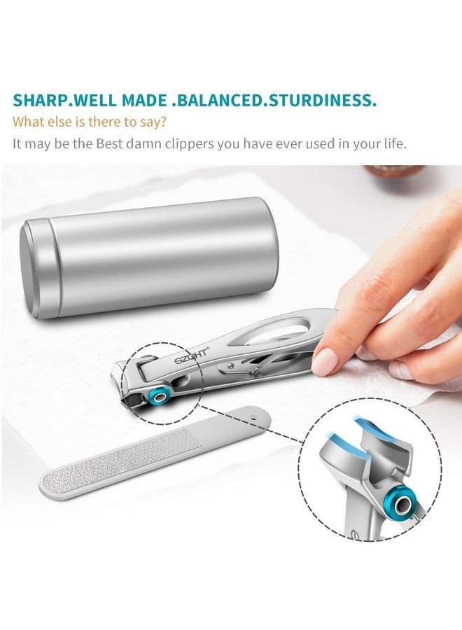 SZQHT 15Mm Wide Jaw Opening Nail Clippers For Thick Nailsfinger Nail Clippers For Ingrown Toenail Clippers For Mentough Nails Seniors Adults(Silver) - Image 2