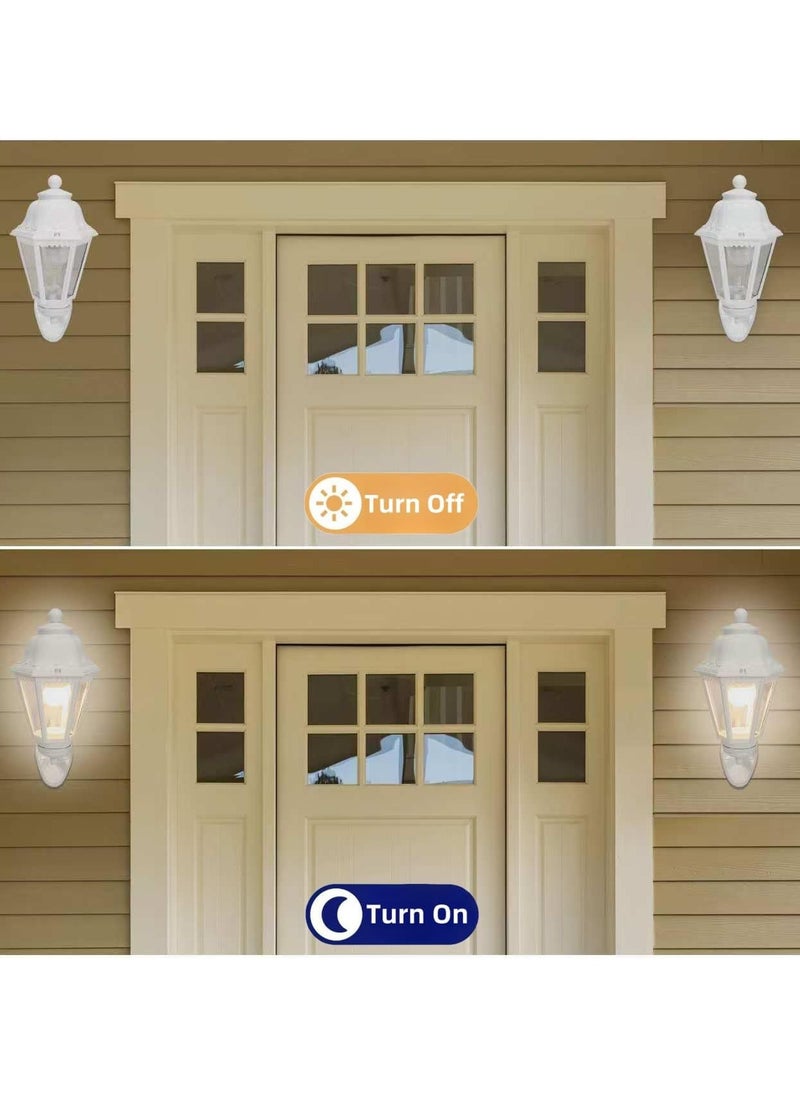 SP SUPER POWER Outdoor White Wall Lights, Plastic Outdoor Light Fixture with E27 Socket, Exterior Waterproof Wall Lamp with Clear Lampshade, Outside Porch Lights for Garden, Garage, Courtyard  - Image 2
