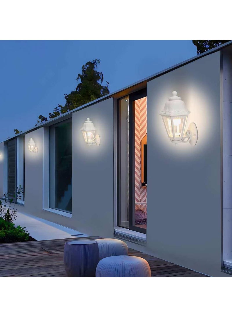 SP SUPER POWER Outdoor White Wall Lights, Plastic Outdoor Light Fixture with E27 Socket, Exterior Waterproof Wall Lamp with Clear Lampshade, Outside Porch Lights for Garden, Garage, Courtyard  - Image 3