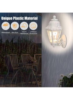 SP SUPER POWER Outdoor White Wall Lights, Plastic Outdoor Light Fixture with E27 Socket, Exterior Waterproof Wall Lamp with Clear Lampshade, Outside Porch Lights for Garden, Garage, Courtyard  - Image 4