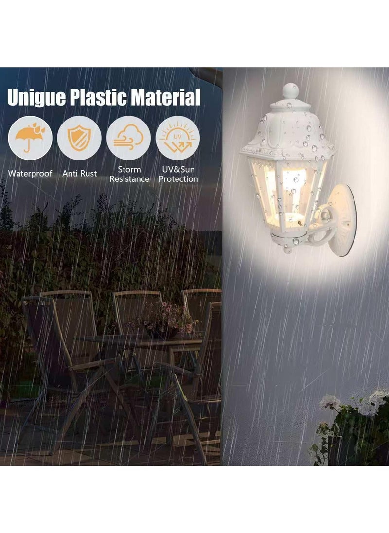 SP SUPER POWER Outdoor White Wall Lights, Plastic Outdoor Light Fixture with E27 Socket, Exterior Waterproof Wall Lamp with Clear Lampshade, Outside Porch Lights for Garden, Garage, Courtyard  - Image 4