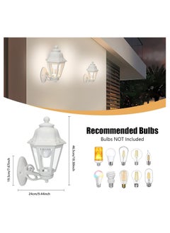 SP SUPER POWER Outdoor White Wall Lights, Plastic Outdoor Light Fixture with E27 Socket, Exterior Waterproof Wall Lamp with Clear Lampshade, Outside Porch Lights for Garden, Garage, Courtyard  - Image 5