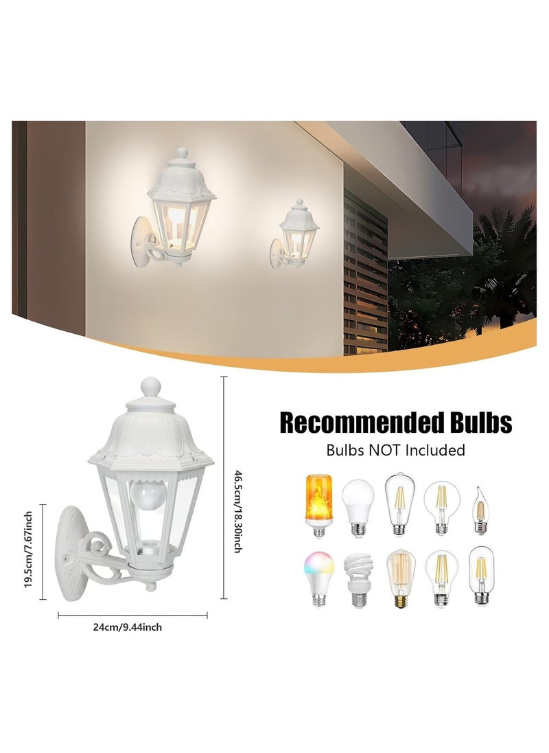 SP SUPER POWER Outdoor White Wall Lights, Plastic Outdoor Light Fixture with E27 Socket, Exterior Waterproof Wall Lamp with Clear Lampshade, Outside Porch Lights for Garden, Garage, Courtyard  - Image 5