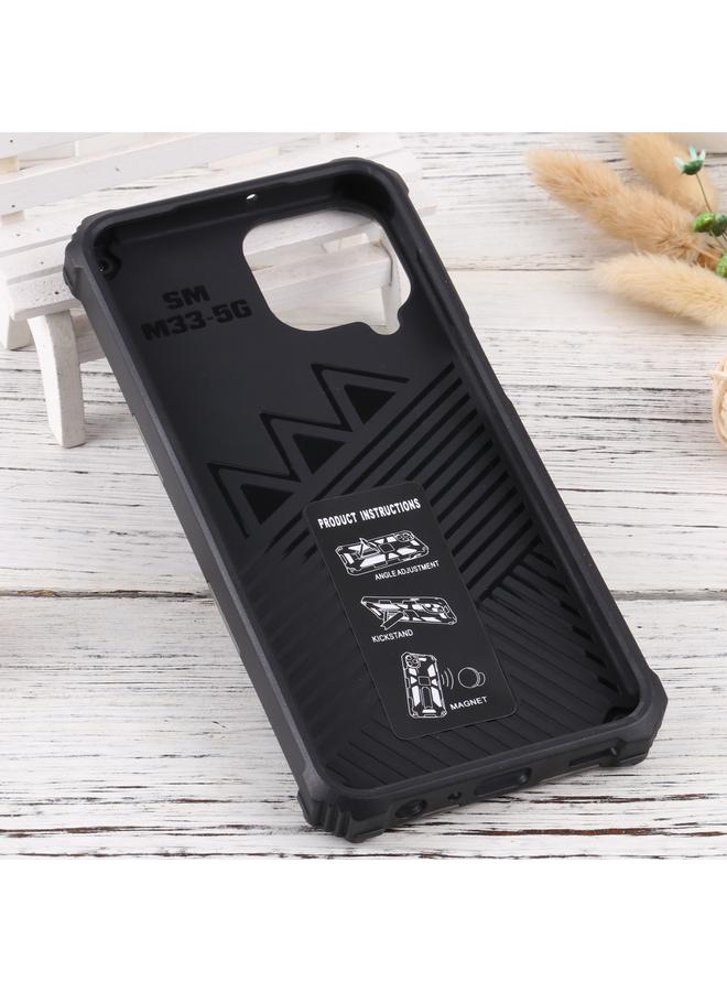 erorex Case For Samsung Galaxy M33 5G Camouflage Armor Kickstand TPU + PC Magnetic Phone Case - Image 3