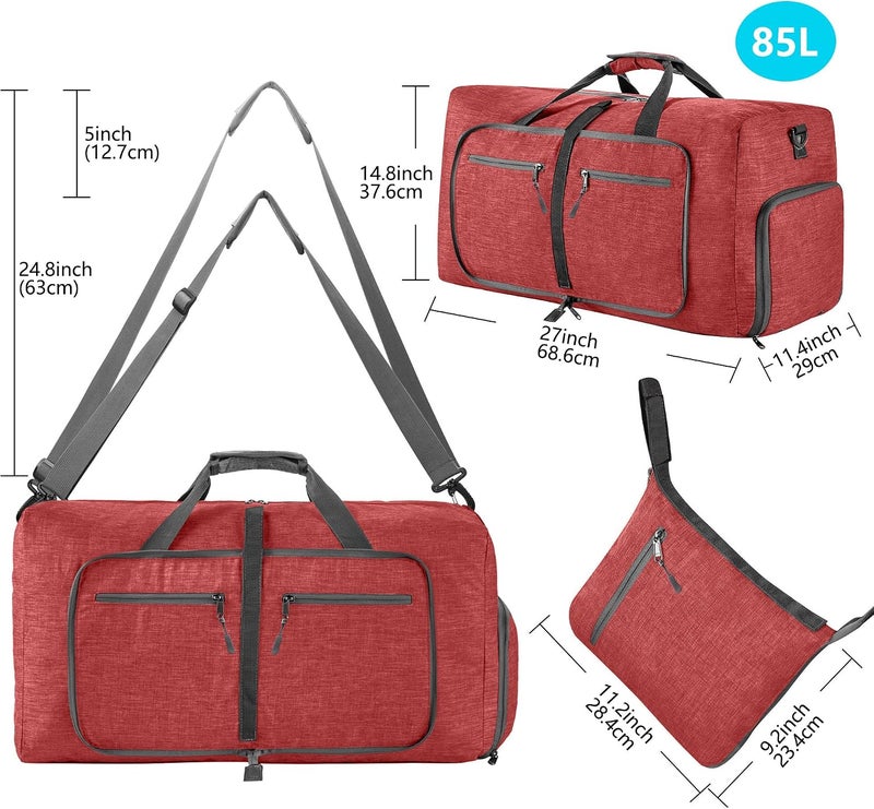 Vomgomfom Travel Duffle Bag for Men, 65L Foldable Travel Duffel Bag with Shoes Compartment Overnight Bag for Men Women Waterproof & Tear Resistant - Image 2