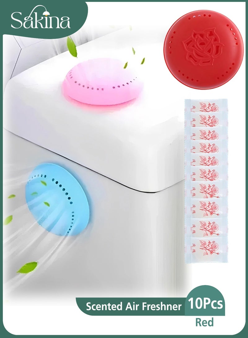 Sakina 10pcs Rose Scented Air Freshener Tablets - Long-Lasting Odor Eliminator for Home, Car, Bathroom, Closet & Wardrobe - Compressed Solid Deodorizer with Extra Shell - Image 1