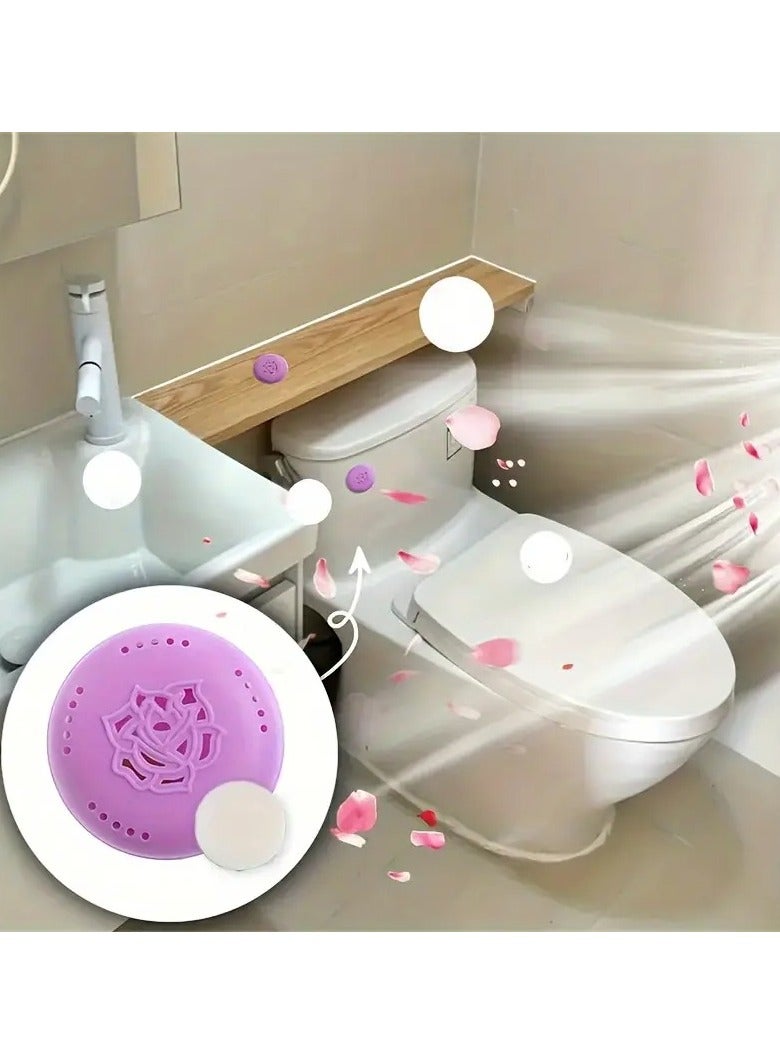 10pcs Rose Scented Air Freshener Tablets - Long-Lasting Odor Eliminator for Home, Car, Bathroom, Closet & Wardrobe - Compressed Solid Deodorizer with Extra Shell  - Image 2
