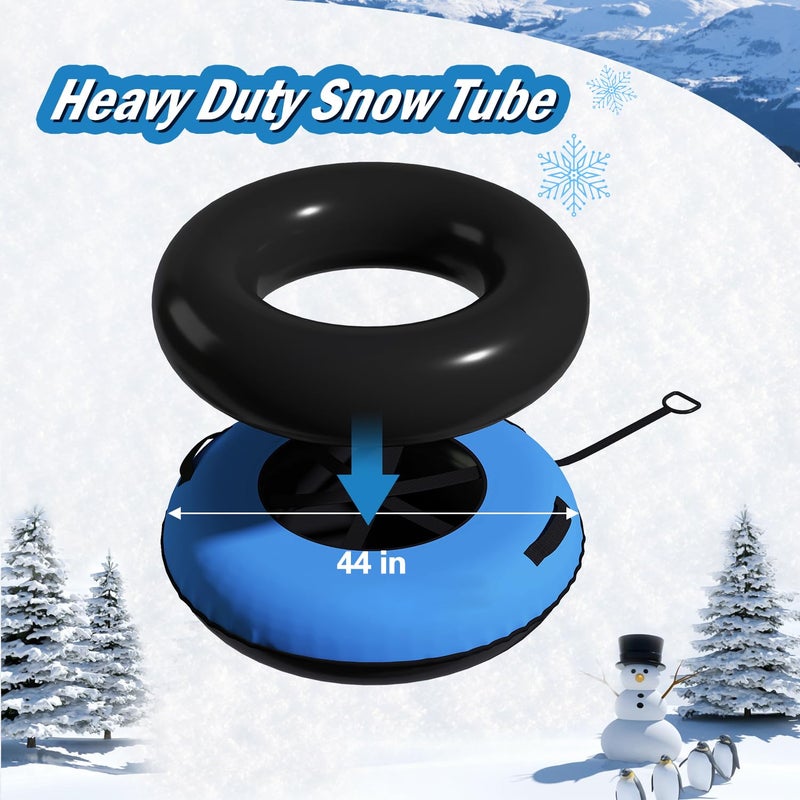 Danrelax 44 Inch Snow Tube & River Tube with 500D Premium Canvas Cover, Family Towable Snow Tubing, Snow Sled for Sledding Heavy Duty, Snow Tube with Cover for Winter Outdoor Sports, Green - Image 3