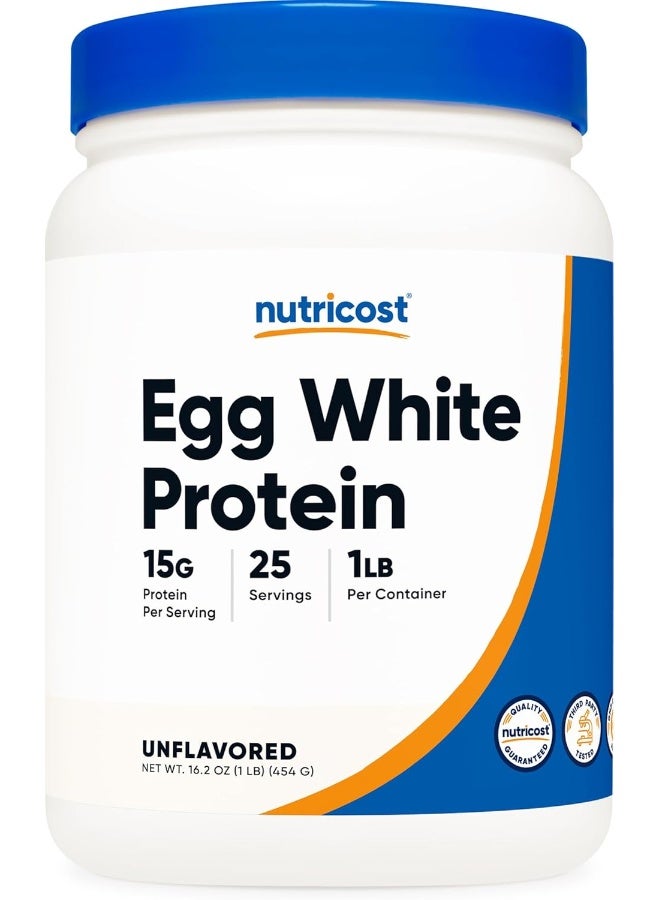 Nutricost Egg White Protein Powder 1Lb (Unflavored) - Non-Gmo, Gluten Free - Image 1