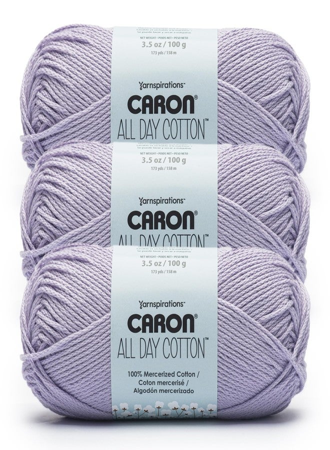 Caron All Day Cotton - 3 Pack of 173 Yards/3.52 oz Mauve 100% Mercerized Cotton Yarn - Image 1