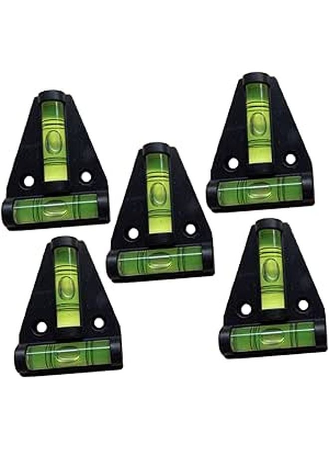 Mini Precision Bubble Levels 5pcs Black Plastic with Dual Mounting Holes for Horizontal Vertical Measurement and DIY Projects - Image 1