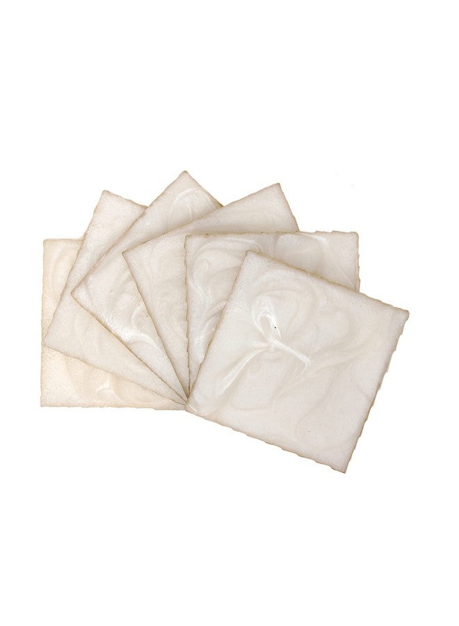 DULI Set of 6 Premium Square Shape Resin Coasters Tea,Coffee Coasters,Tea Coasters, Coffee Coasters, Chai Pyali (10 * 10 cm) (ResinCoastersSquare: Cream) - Image 5