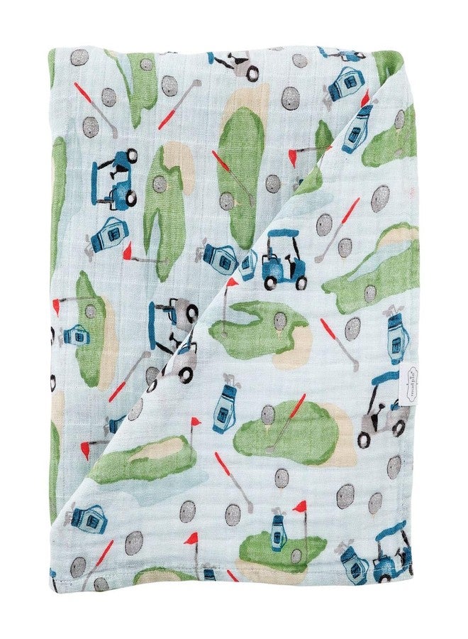 Mud Pie Muslin Swaddle, Golf , 47x47 Inch (Pack of 1) - Image 1