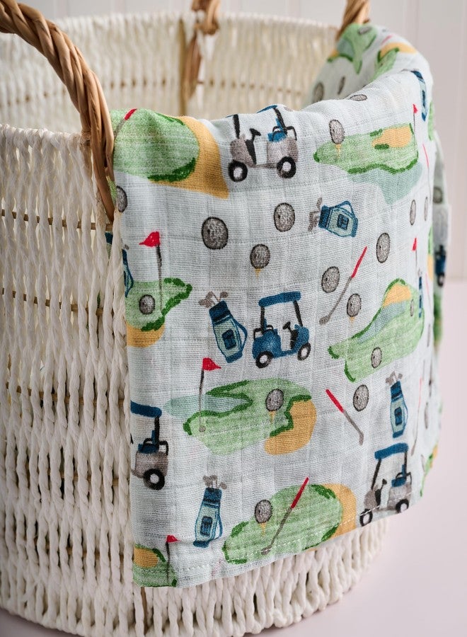 Mud Pie Muslin Swaddle, Golf , 47x47 Inch (Pack of 1) - Image 3