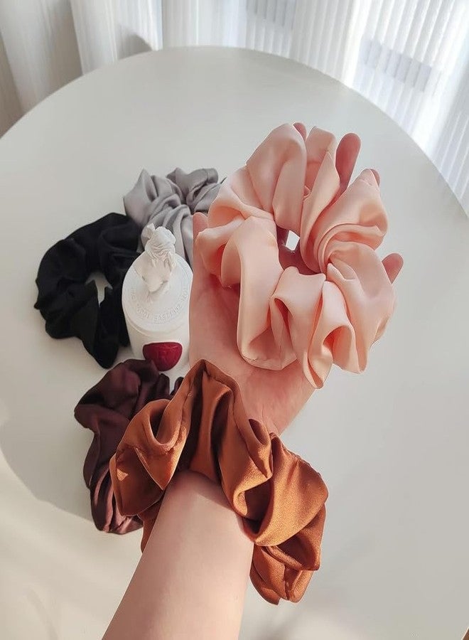 RECTYO GALLERY 6 Pieces LUXURY Hair Scrunchies, Silky Satin Scrunchies Elastic Hair Tie Gift for Women Girls Bridesmaids (SIX COLOR SET) - Image 5