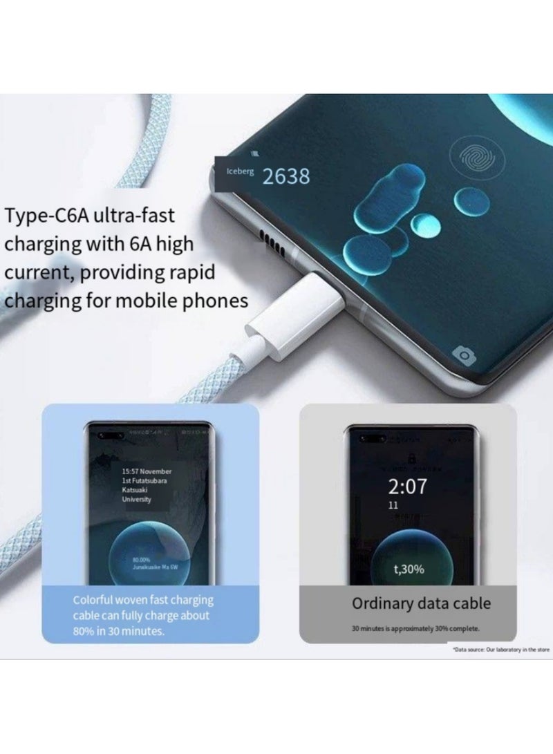 خط شحن سريع (أسود، مترين) لهاتف واجهة USB-C - Image 2