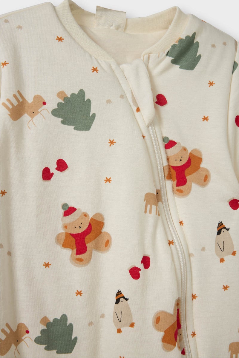 DeFacto White Baby Boy Regular Fit Long Sleeve Overalls Casual - Image 2