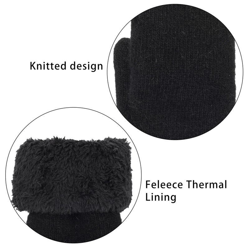 Eohak Women Men Winter Gloves Warm Lining - Winter Knitted Mittens Gloves Cold Weather Gloves - Image 5