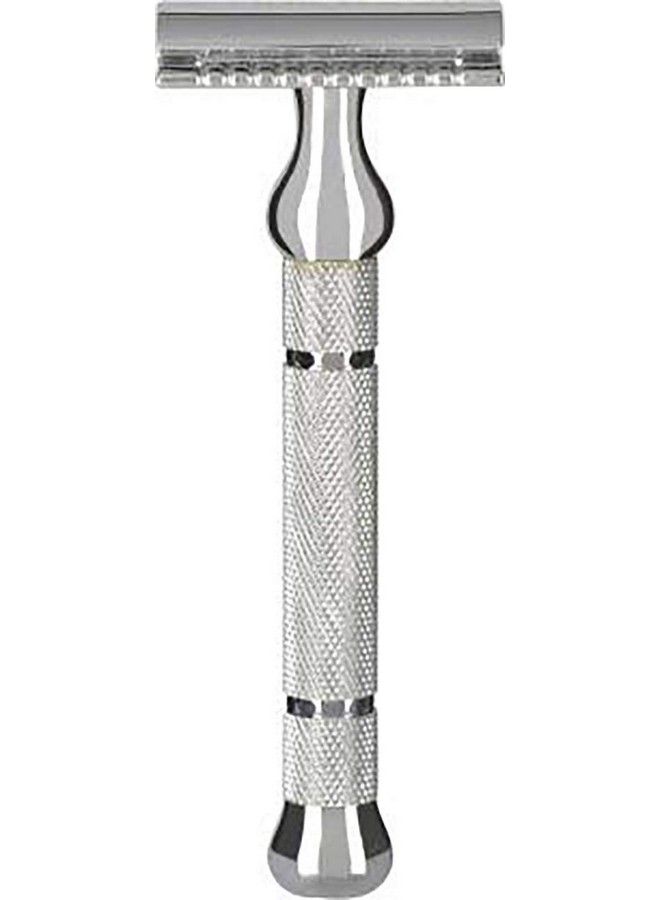 Foreign Holics Imported Double Edge Heavy Metal Shaving Razor For Men & Boys50 Gm (Silver) - Image 3