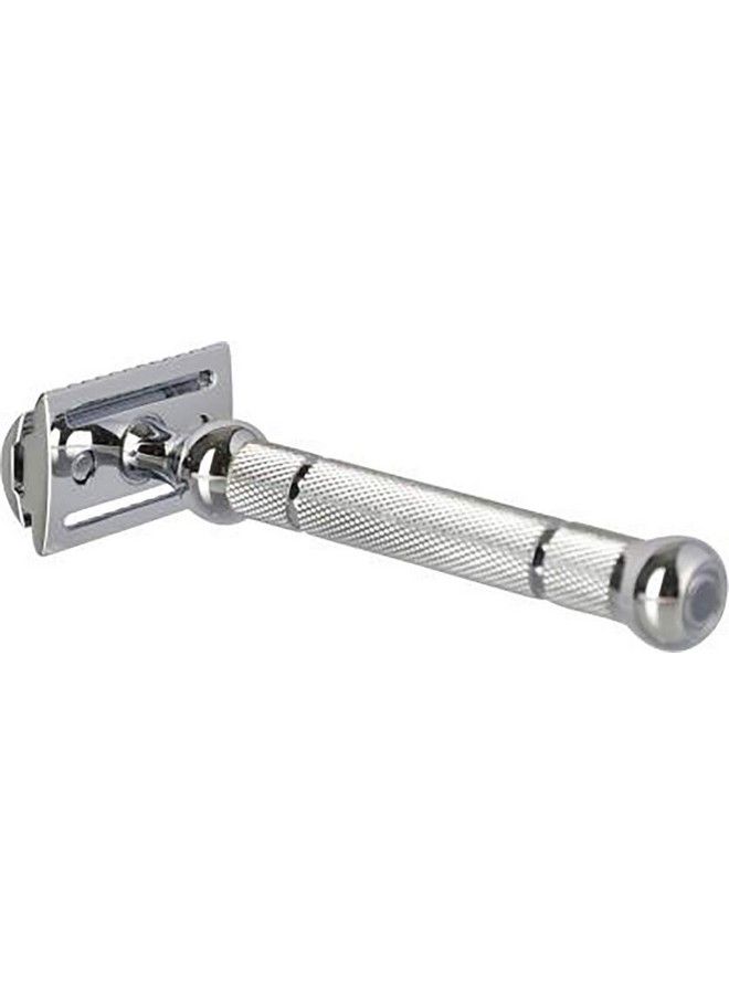 Foreign Holics Imported Double Edge Heavy Metal Shaving Razor For Men & Boys50 Gm (Silver) - Image 5