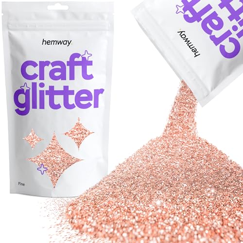 Hemway Craft Glitter 100g / 3.5oz Glitter Flakes for Arts Crafts Tumblers Resin Epoxy Scrapbook Glass Schools Paper Halloween Decorations - Fine (1/64" 0.015" 0.4mm) - Rose Gold - Image 1