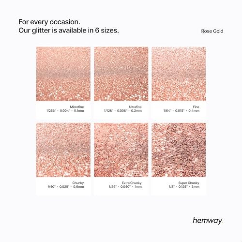 Hemway Craft Glitter 100g / 3.5oz Glitter Flakes for Arts Crafts Tumblers Resin Epoxy Scrapbook Glass Schools Paper Halloween Decorations - Fine (1/64" 0.015" 0.4mm) - Rose Gold - Image 3
