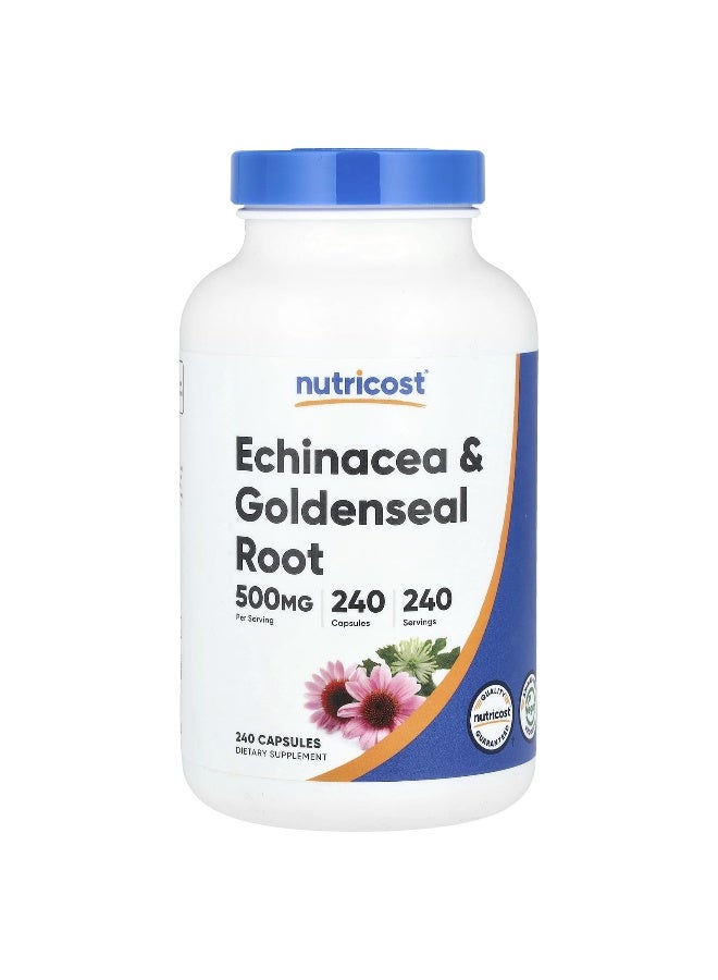 Nutricost, Echinacea & Goldenseal Root, 500 mg, 240 Capsules - Image 1