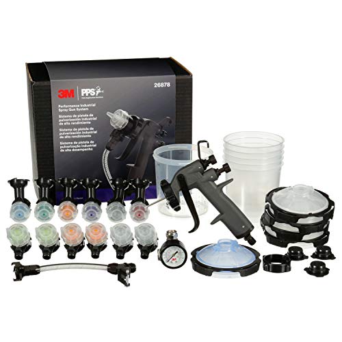 3M Performance Industrial Spray Gun Starter Kit, 26878, Includes PPS Series 2.0 Paint Spray Cup System, 12 Replaceable Nozzles in for Pressure and Gravity Painting, Whip Hose, Air Control - Image 1