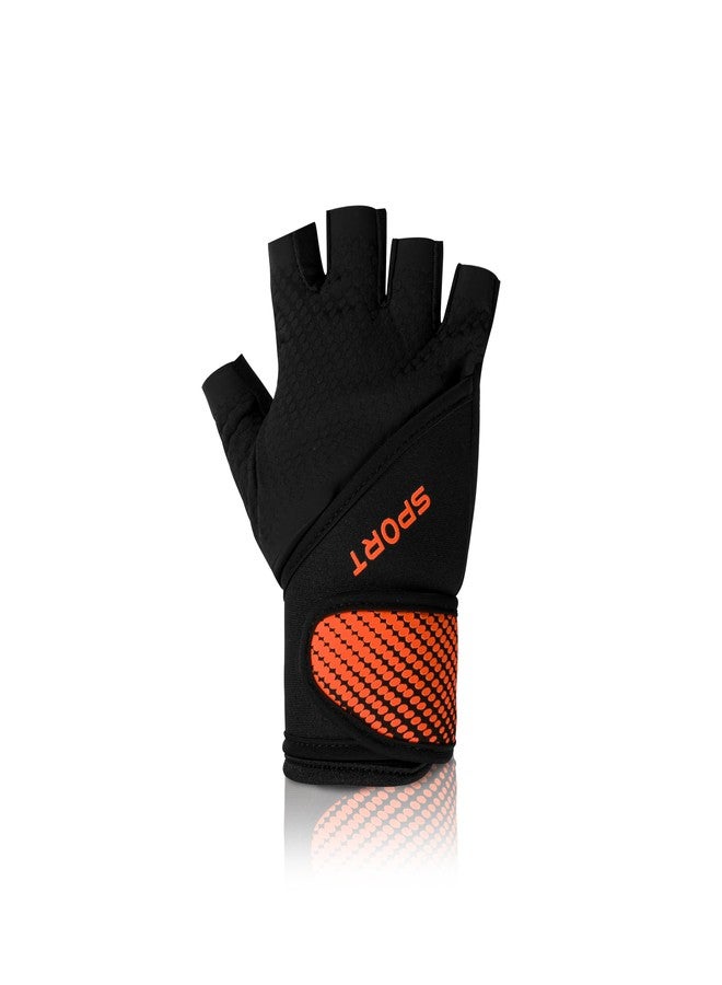 BADOWL Gym Gloves for Men & Women with Wrist Support Accessories | Gloves for Professional Weightlifting, Cycling & General Workout (Orange - XL) - Image 3