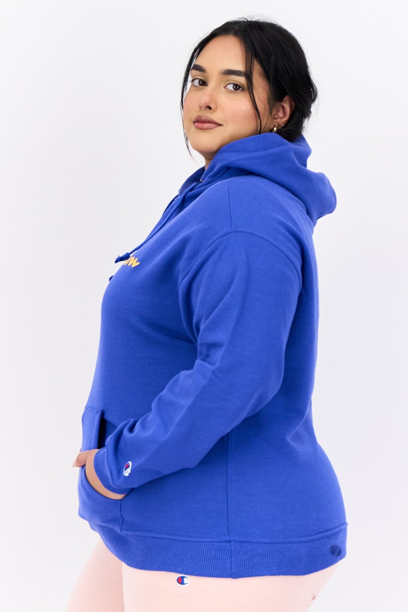 Champion Women Plus Size Long Sleeves Outdoor Hooded Sweatshirt, Teal Blue - Image 3