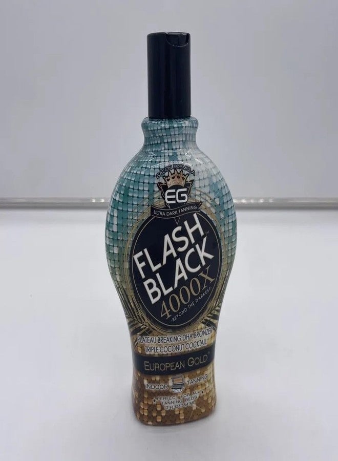 Flash Black European Gold Flash Black 4000X Indoor Tanning Lotion with Time-Release DHA Bronzers, 12 oz - Image 2