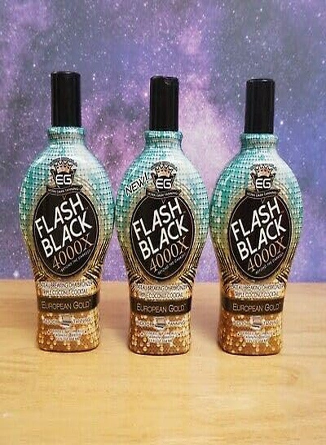 Flash Black European Gold Flash Black 4000X Indoor Tanning Lotion with Time-Release DHA Bronzers, 12 oz - Image 3