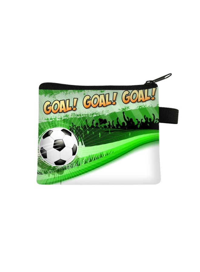 New Football-themed Children's Coin Purse, Cute Storage Wallet, Short Portable Key Card Holder Bestseller