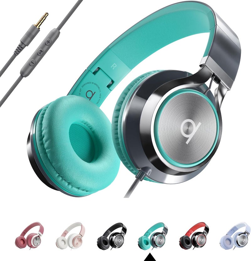 Artix CL750 Wired Headphones with Mic & Volume Control — Noise Isolating On-Ear Headphones for Computer and Laptop Wired, Plug in Corded Headphone Over Ear with Wire (Foldable, Aux Jack 3.5mm) - Image 1