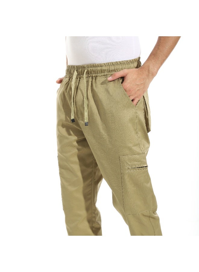 سيزار بنطلون رجالي جبردين مزود بجيوب وسوستة جانبية - Image 5