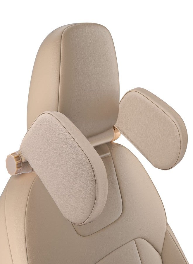 Heapany Car Seat Headrest Pillow, 360° Adjustable Car Seat Head Neck Support Rest Cushion, Travel Car Sleeping Pillow for Kids Adults-Beige - Image 1