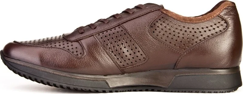 كاباني Men's Laser Detailed Lace Up Large Size Sneaker Shoes 183M1306 Brown