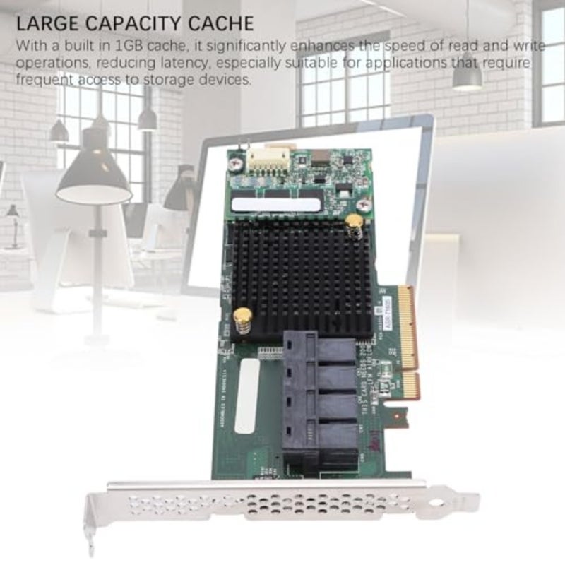 SAS RAID Controller Card, ASR 71605 Array Card 4 Port 8643 1GB Cache 6GB PCIE X8 High Speed Interface, Plug and Play - Image 4