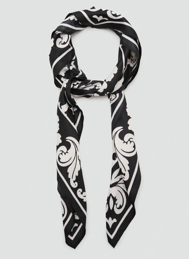 MANGO Printed Lightweight Scarf
