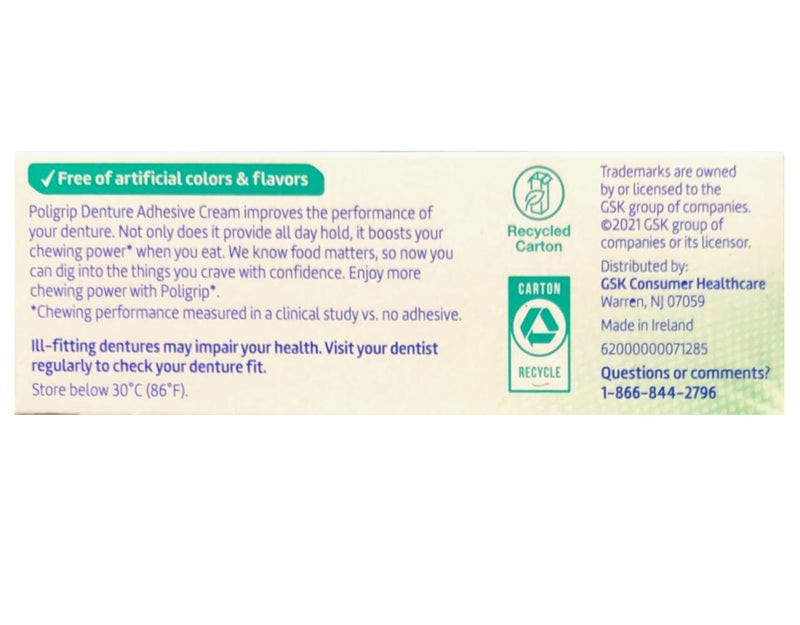 Poligrip (5 عبوات) كريم لاصق أطقم الأسنان سوبر بولي جريب - ثبات قوي طوال اليوم - خالي من الزنك - بدون نكهات أو ألوان صناعية - 0.75 أونصة لكل عبوة. - Image 5