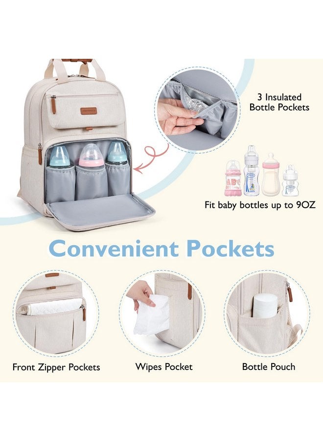 MOMMORE mommore Diaper Bag Backpack, Large Diaper Bag Expandable for 2 Kids/Twins, Durable Baby Bag with Changing Pad, Water Resistant Travel Diaper Backpack for Mom Dad - Image 4