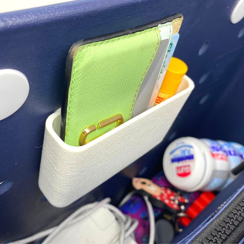 FRESHe BAGLETS Wallet Holder Organizer Charm Accessory Compatible with Bogg Bags Keep Wallet Handy with your Tote Bag Fits Inside of the Bag Multiple Color Options White
