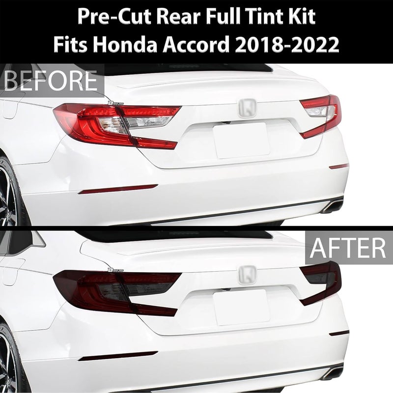 BOGAR TECH DESIGNS Precut Tail Light Rear Reflector Tint Kit for Honda Accord 2018-2022, Dark Smoke - Image 4