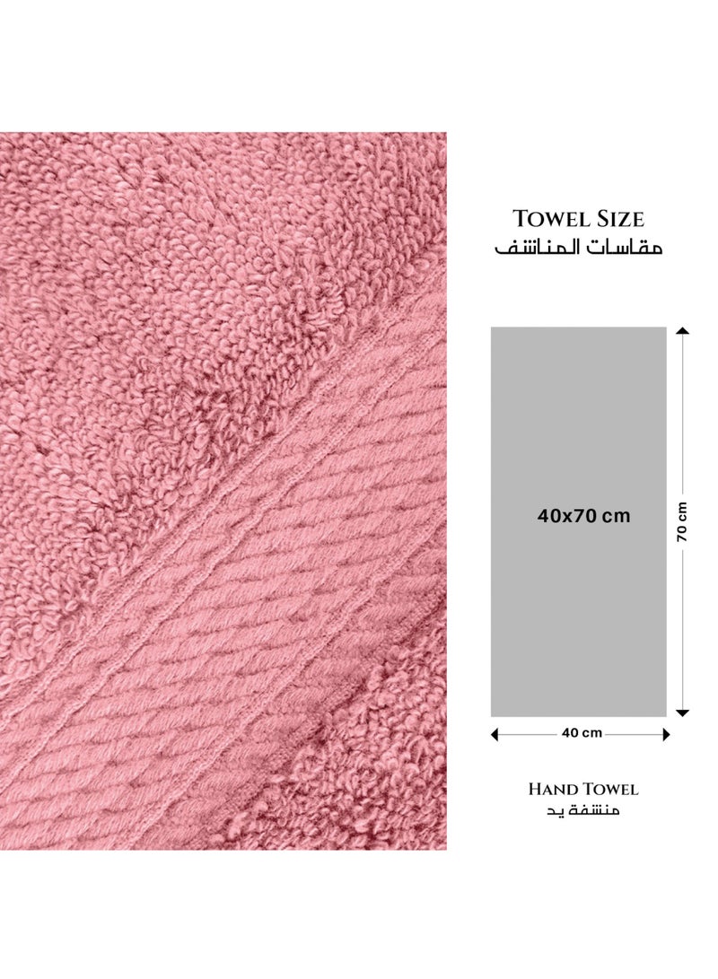 كوتون هوم Cotton Home Premium Cotton Towel 40x70cm 4-Piece Hand Towel 600 GSM Quick Dry Highly Absorbent Thick Bathroom SoftTowels for Bath And Spa Lightweight, Quick Dry and Durable Dusty Pink - Image 5